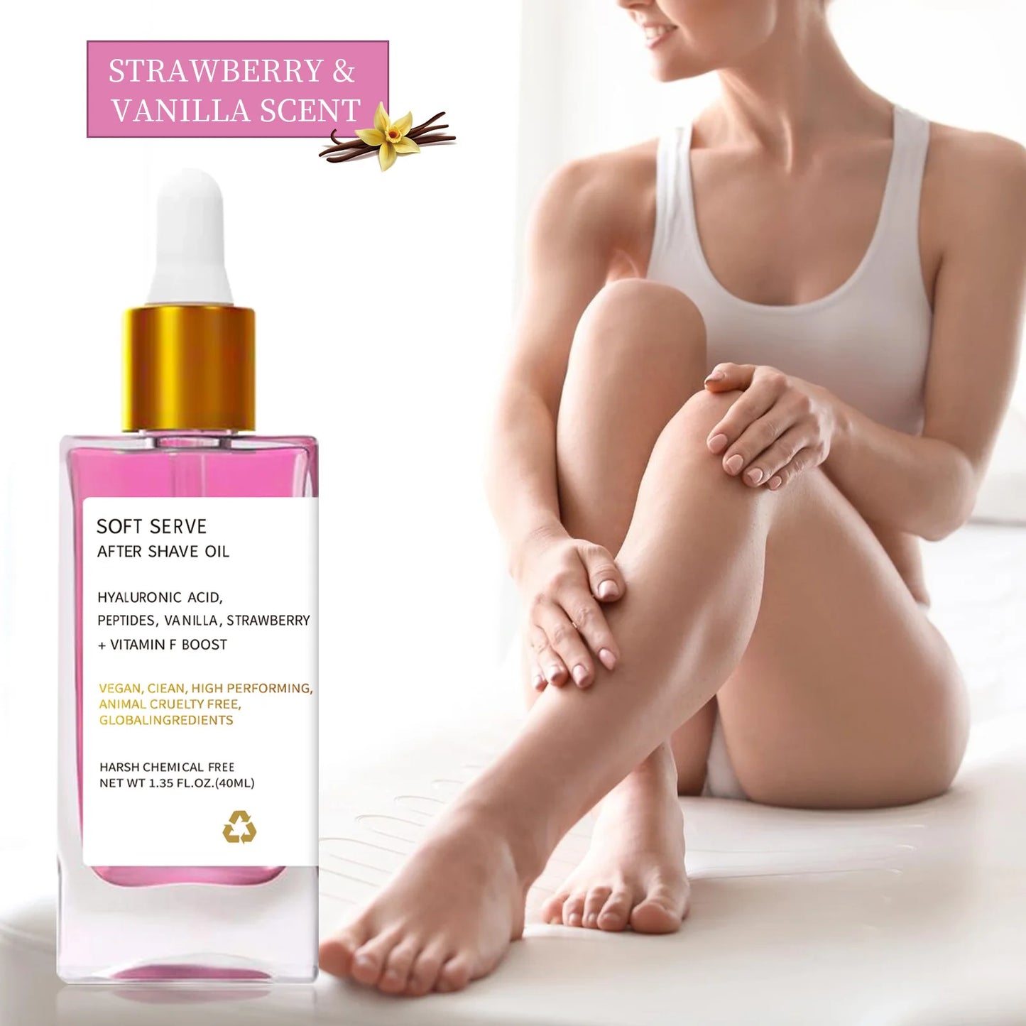 Strawberry Vanilla After Shave Oil women Serve Shave Oil Truly After Shave OilFor Smooth Skin Moisturizes Soft Skin Care