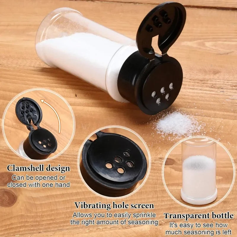 Compact Plastic Spice Shaker Bottles – Portable 100ml Seasoning Jars for Kitchen & BBQ