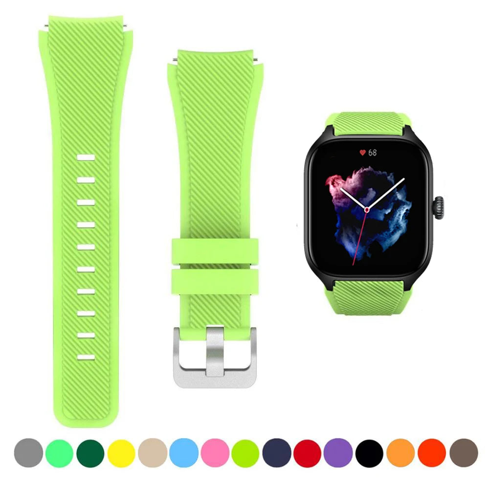 20mm/22mm Watch band For Amazfit GTS/2/2e/3/4 GTS2 Mini/GTR 4/3/Pro/GTR2/2e/stratos 2/3 Silicone Bracelet Amazfit bip 6 5 strap