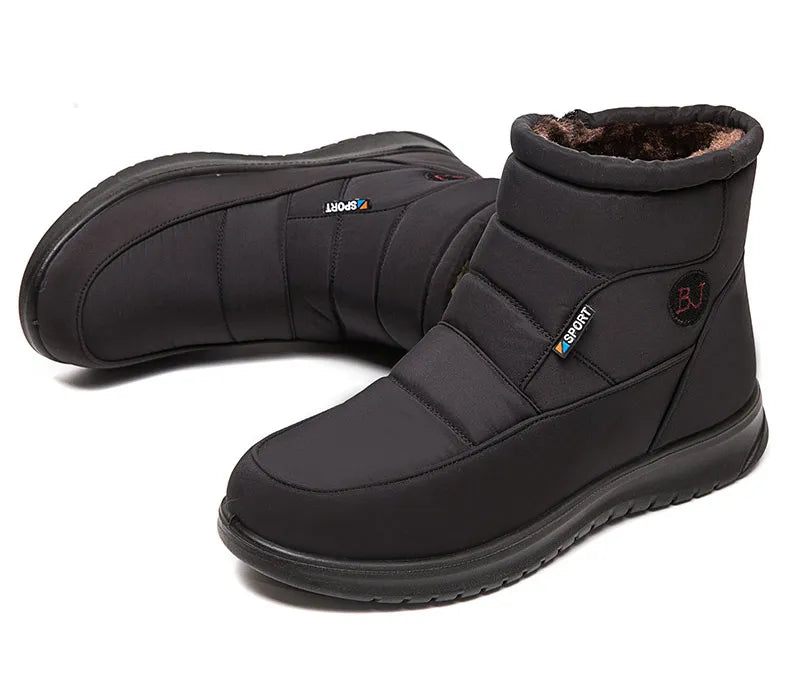 Women's Boots 2025 Winter Shoes For Women Ankle Boots Warm Fur Botas Mujer Waterproof Low Heels Snow Boots Winter Flat Shoes