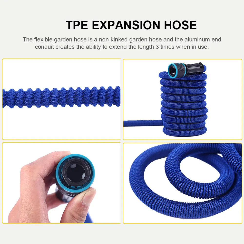 25FT-100FT Expandable Magic Hose Suitable for 3/4 " 1/2" Faucets High-Pressure Car Wash Water Gun Home Garden Watering Hose gard
