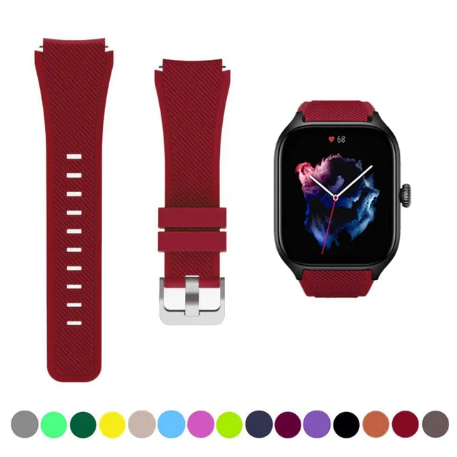 20mm/22mm Watch band For Amazfit GTS/2/2e/3/4 GTS2 Mini/GTR 4/3/Pro/GTR2/2e/stratos 2/3 Silicone Bracelet Amazfit bip 6 5 strap