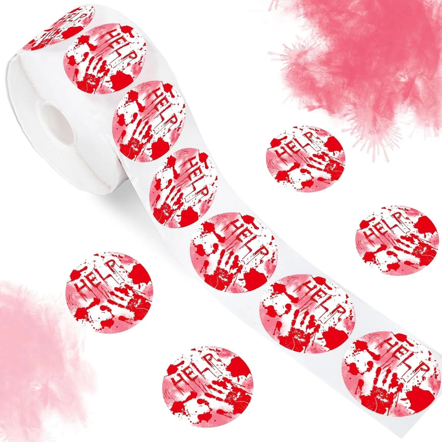 500pcs Cute Halloween Ghost Sticker, 2.5cm White Ghost Label for Envelope Gift Card Candy Bag Party Supplies