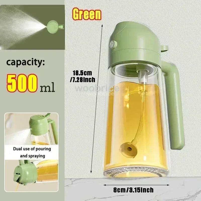 2-in-1 Glass Oil Dispenser & Sprayer | Leakproof, Non-Slip Kitchen Mister