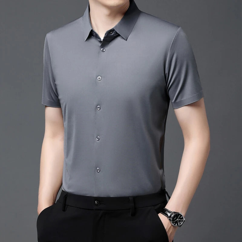 Men’s Ultra Stretch Short Sleeve Shirt – Breathable Business Casual
