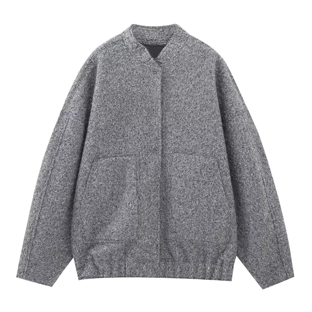 Women's Winter Casual Pocket Jacket – Solid Color, Cozy & Stylish | TRAFZA