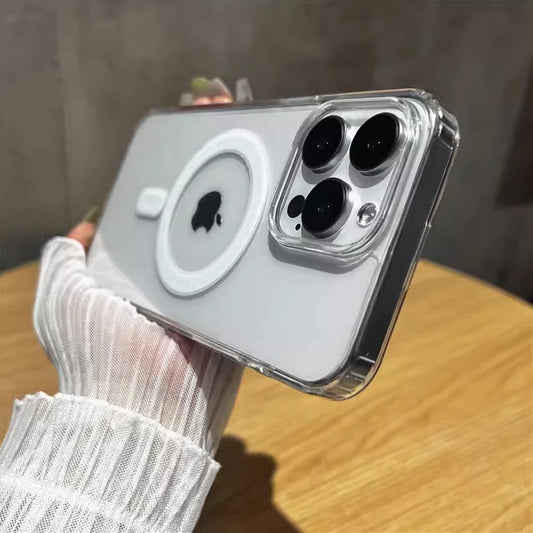 MagSafe Clear Magnetic Case – Shockproof Transparent Cover for iPhone 11–16 Series