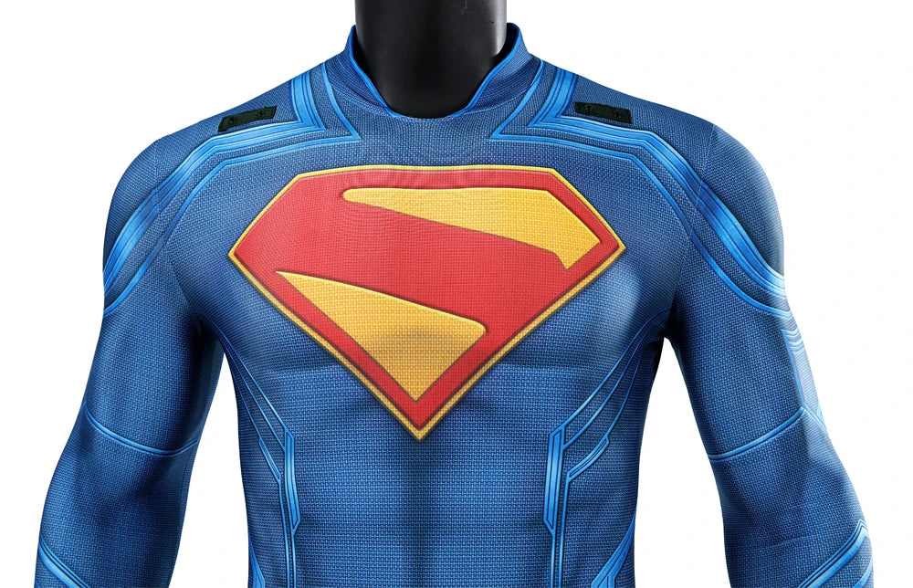Hero Zentai Man Clark Kent Disguise Super High Quality Halloween Cosplay Costume Bodysuit with Red Cloak 3D Printed Kent Outfit