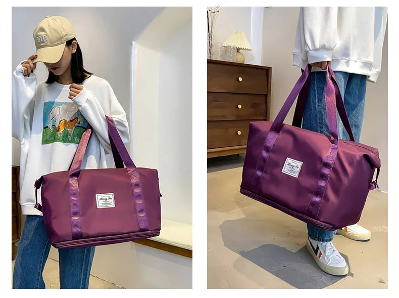 Waterproof Travel Duffel Bag ā Large Capacity Nylon Gym Tote for Women**
