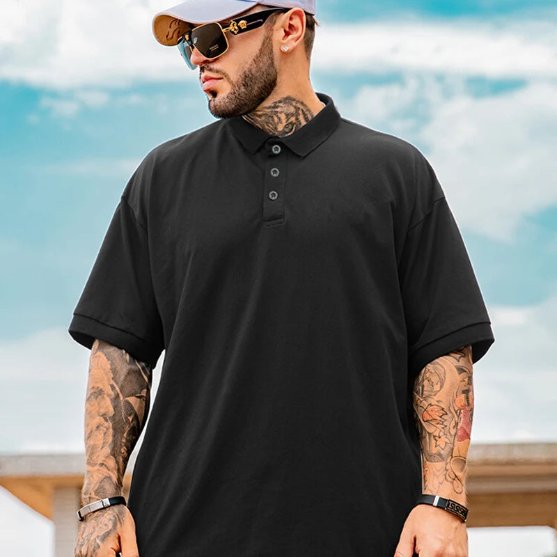 Men’s Plus Size Polo Shirt – Oversized Casual Tee (1XL–7XL)