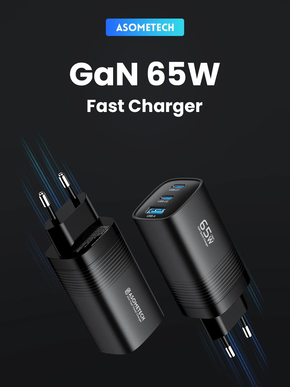65W GaN USB Type C Fast Charger For Laptop PPS 45W PD QC 3.0 Quick Charge For iPhone 14 13 Samsung Xiaomi Realme Phone Charger