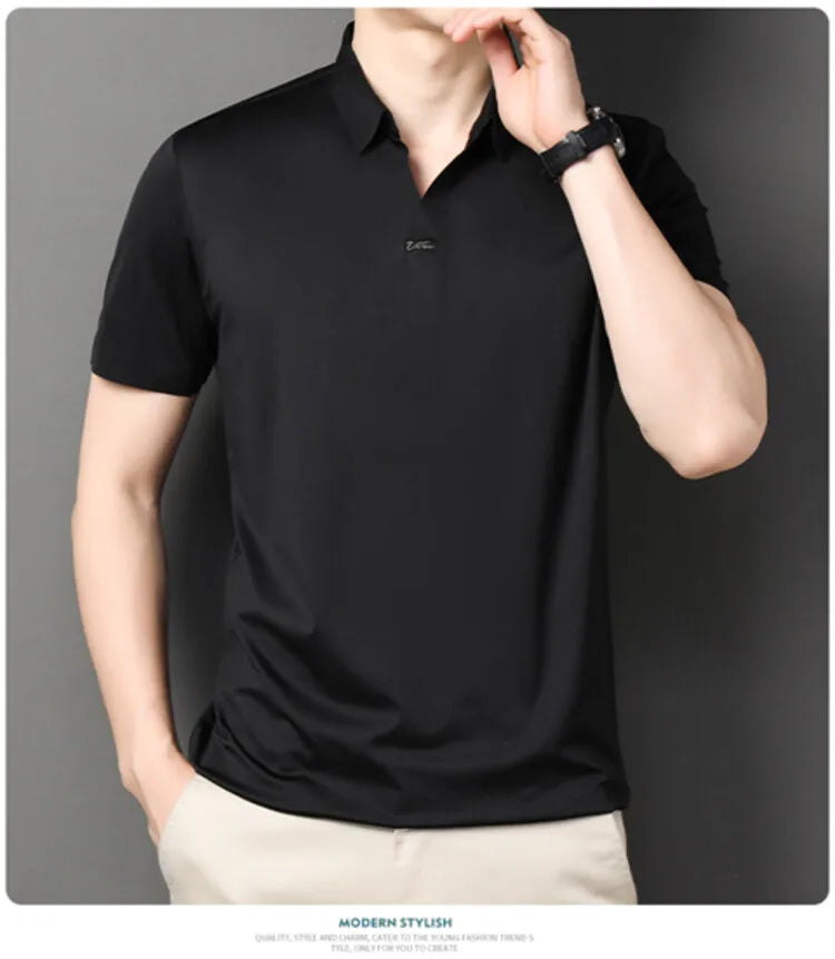 Men’s Stretch Polo Shirt – Quick-Dry Business Casual (M-4XL)