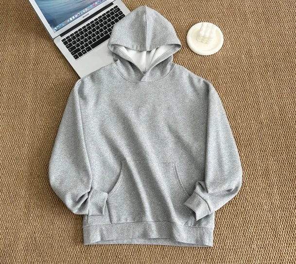 2025 unisex hooded sweatshirt men's solid color sweatshirt men's and women's long sleeved plug-in pocket pulloverolid Women Warm