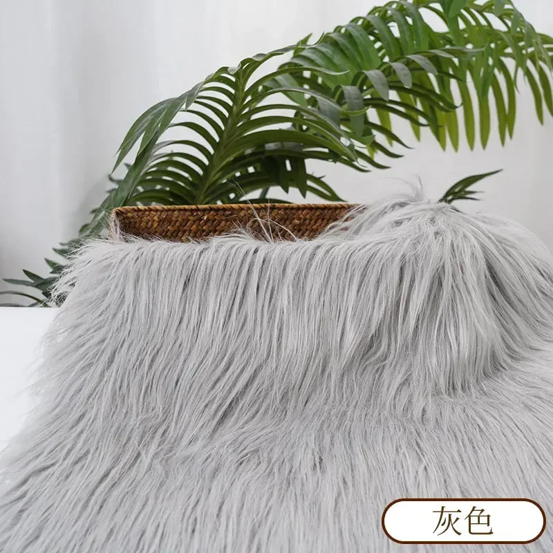 25x45cm 9cmPile Faux Fur Fabric For Sewing Doll Toy Beard Hair DIY Patchwork Material Accessories Home Decoration Cosplay Fabric