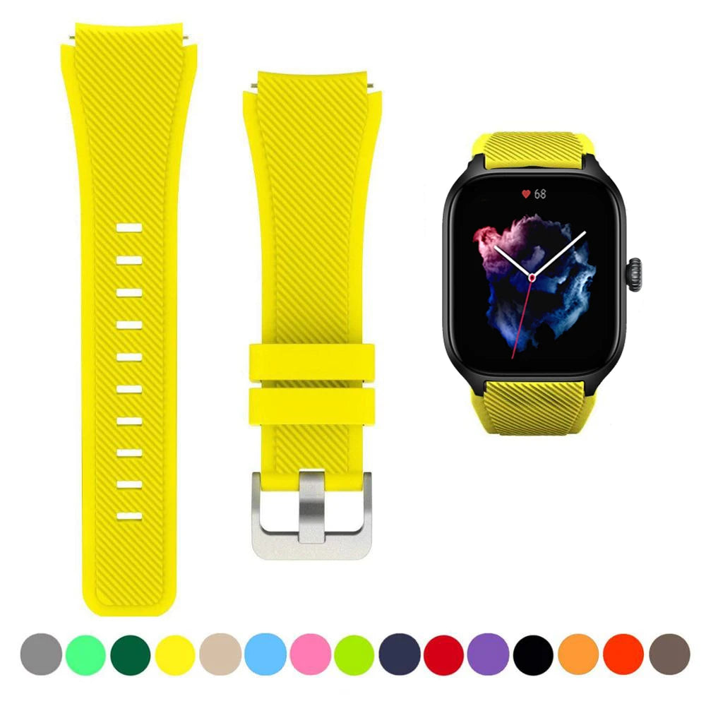 20mm/22mm Watch band For Amazfit GTS/2/2e/3/4 GTS2 Mini/GTR 4/3/Pro/GTR2/2e/stratos 2/3 Silicone Bracelet Amazfit bip 6 5 strap