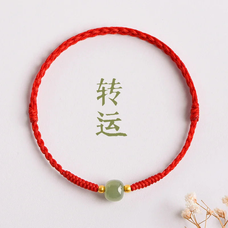 Handmade Adjustable Jade Bead Couples Bracelet – Lucky Charm