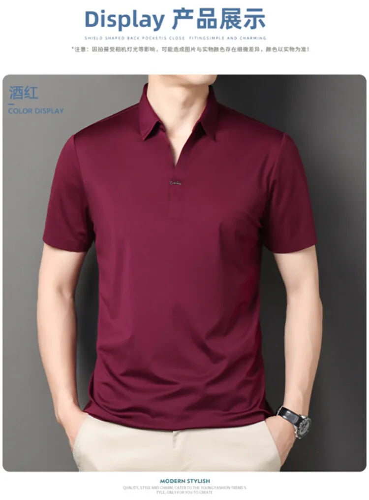 Men’s Stretch Polo Shirt – Quick-Dry Business Casual (M-4XL)