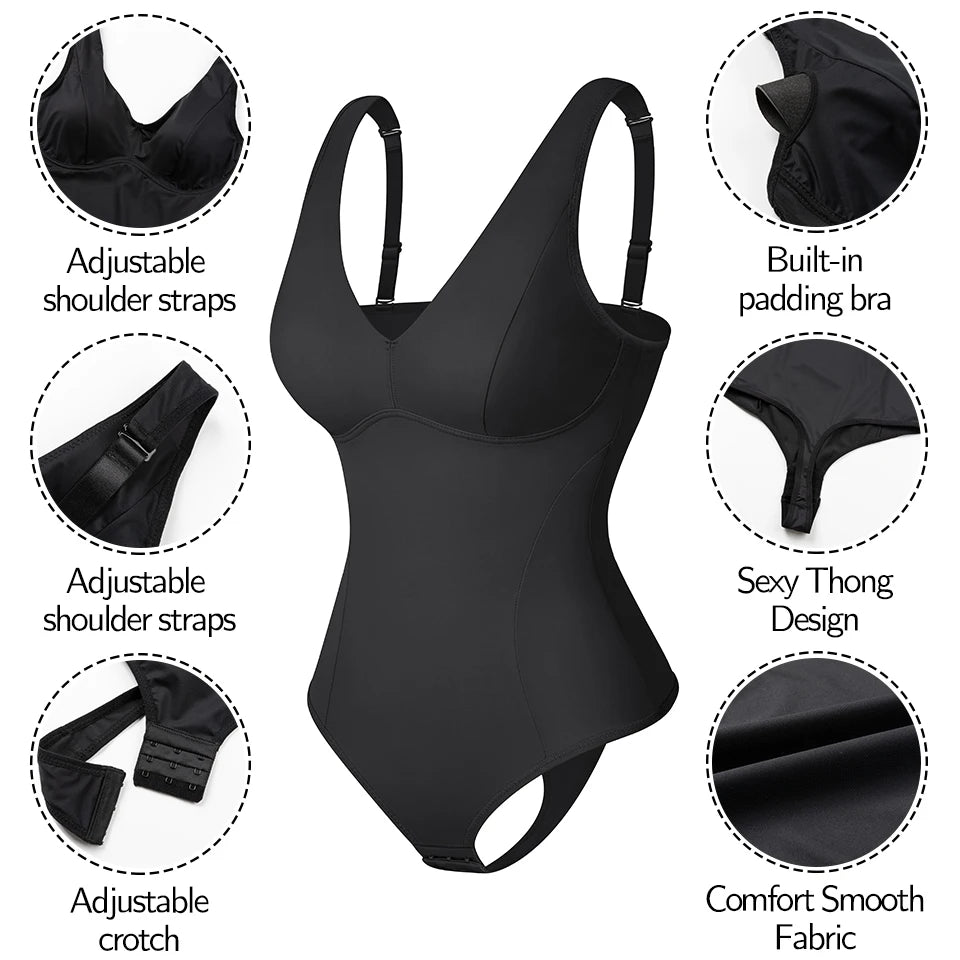 Women's Shapewear Bodysuit with Built-in Bra & Tummy Control