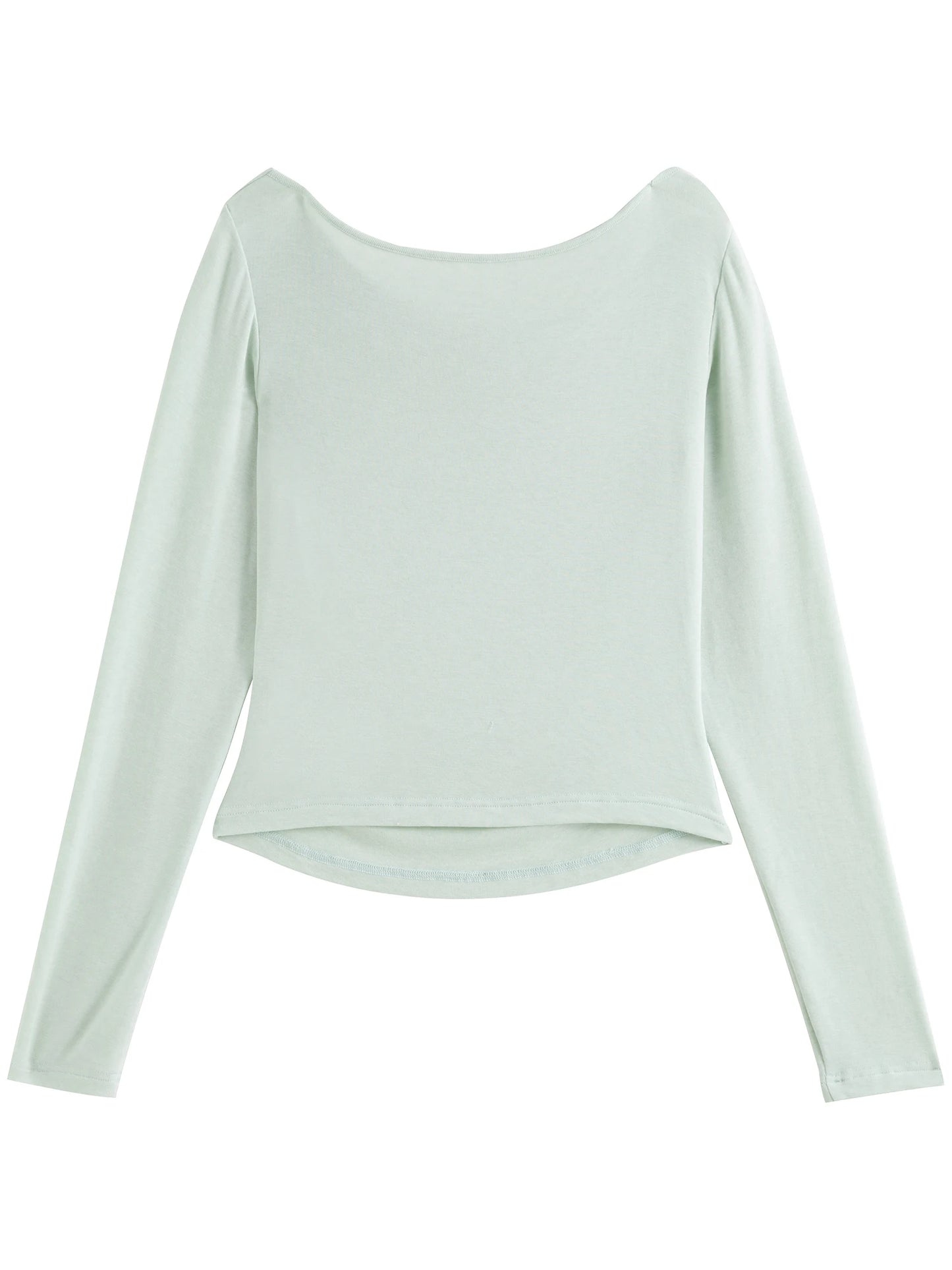 Women's Slim Fit Wool Blend Long Sleeve Top – Spring Office Style