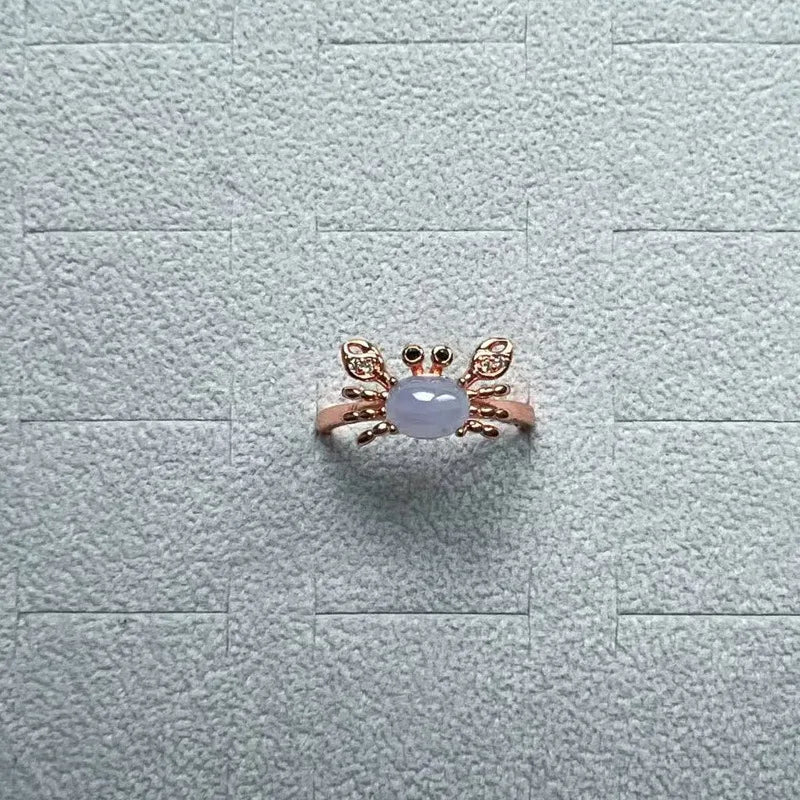 Adjustable Moonstone Crab Ring – Elegant Animal Jewelry for Women