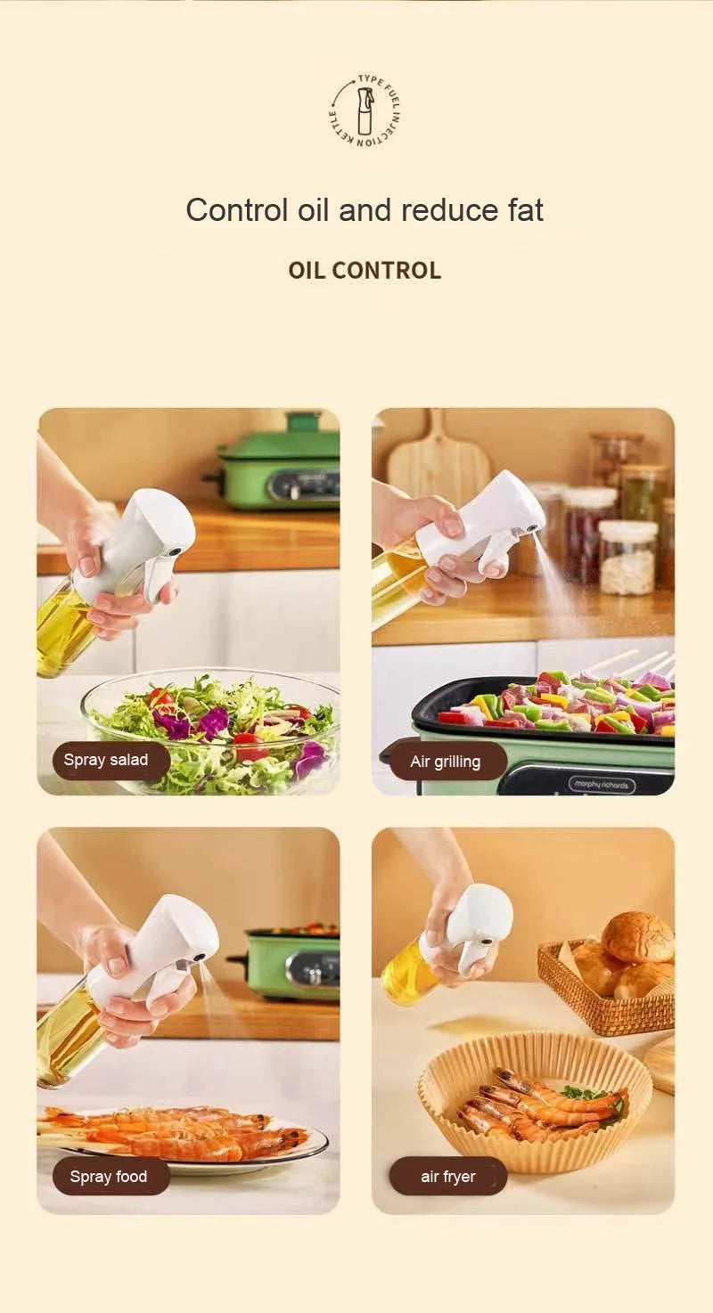 200ml/300ml Kitchen Oil Spray Bottle – Olive Oil Dispenser for Cooking & BBQ