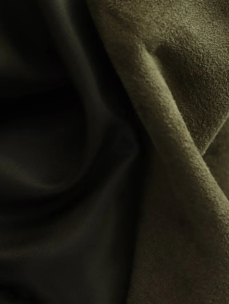 Women’s Suede-Texture Bomber Jacket – Casual Lapel Zip Coat | ETJ