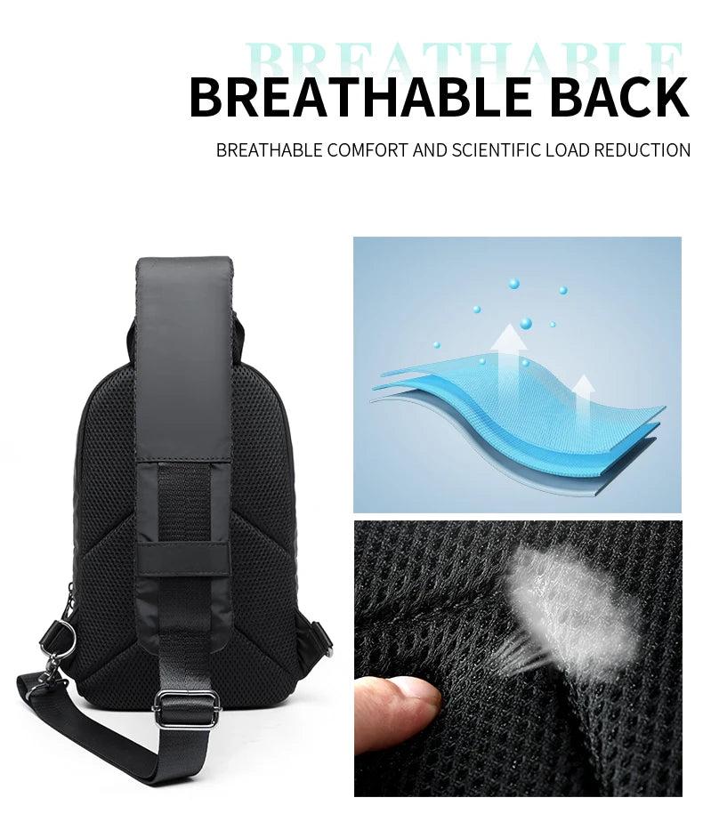 Waterproof Oxford Chest Bag for Men & Women – Lightweight Crossbody Sling