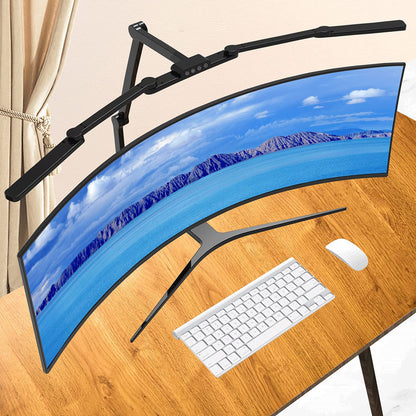 24W Double Head LED Desk Lamp Clip-on Swing Arm L-Shaped Architect Table Lamp Dimmable Transformable Reading Computer Light