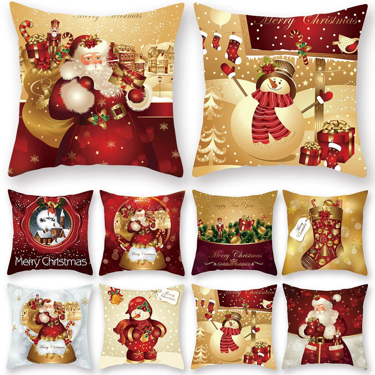 Christmas Cushion Cover Merry Christmas Decorations for Home 2025 Christmas Ornament Navidad Noel Xmas Gifts Happy New Year 2026