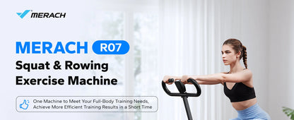 MERACH Squat Machine 2in1 Squat Rowing Machine Easy Setup Foldable Exercise Equipment Glute Trainer Machine Glutes Leg Home Fit