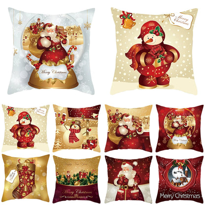 Christmas Cushion Cover Merry Christmas Decorations for Home 2025 Christmas Ornament Navidad Noel Xmas Gifts Happy New Year 2026