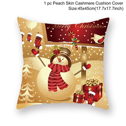 Christmas Cushion Cover Merry Christmas Decorations for Home 2025 Christmas Ornament Navidad Noel Xmas Gifts Happy New Year 2026