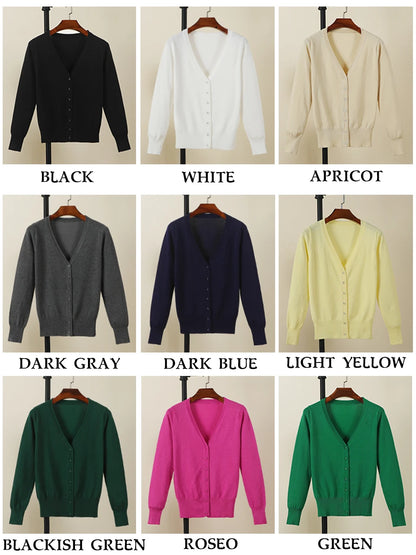 Black Cropped Cardigan Female Clothing Jersey Blouses Women's Coat Spring 2025 Long Sleeve Top Korean Fashion Knitted Sweater