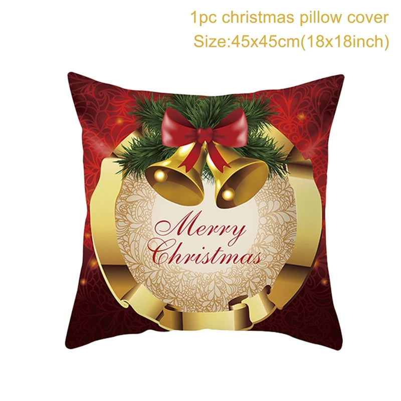 Christmas Cushion Cover Merry Christmas Decorations for Home 2025 Christmas Ornament Navidad Noel Xmas Gifts Happy New Year 2026