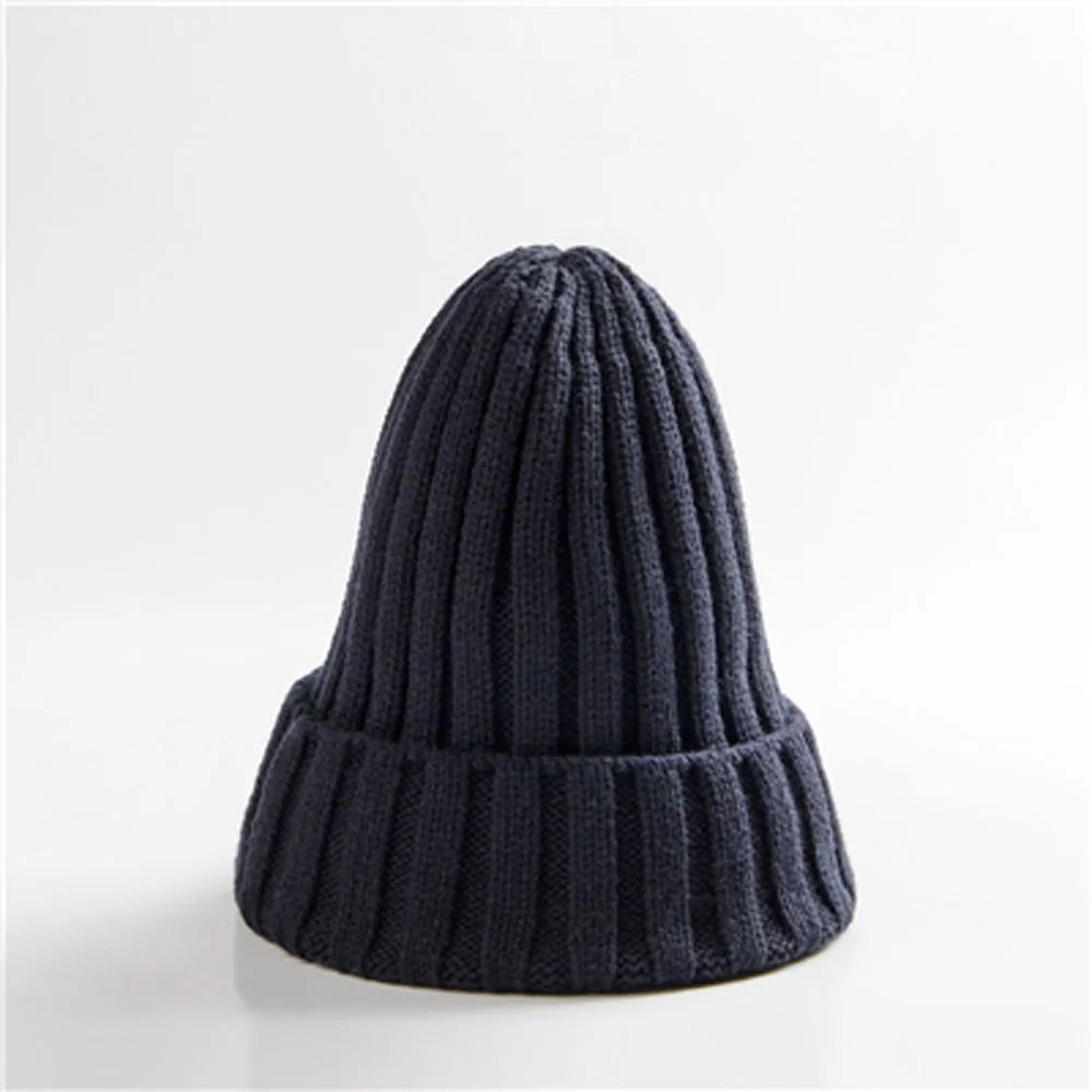 New Candy Colors Winter Women Knitted Hat Warm Soft Trendy Kpop Style Wool Beanie Elegant All-match Cap