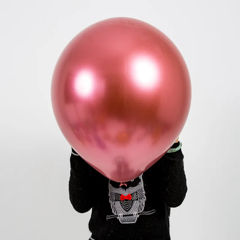 5-30pcs/lot Chrome Metal Balloon Large Latex Balloons Gold Silver Green Birthday Party Wedding Christmas Decor Helium Balloon