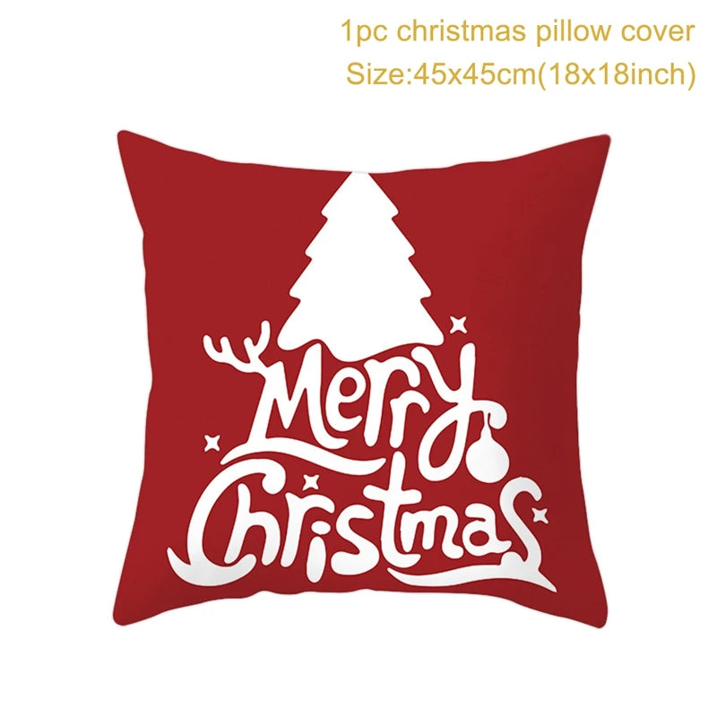 Christmas Cushion Cover Merry Christmas Decorations for Home 2025 Christmas Ornament Navidad Noel Xmas Gifts Happy New Year 2026