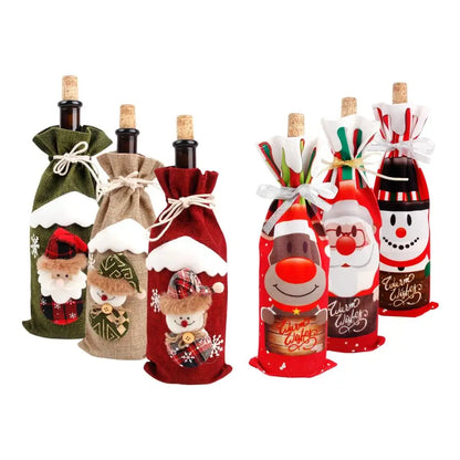 Christmas Wine Bottle Cover Merry Christmas Decorations For Home 2025 Navidad Noel Natal Ornaments Xmas Gift Happy New Year 2026