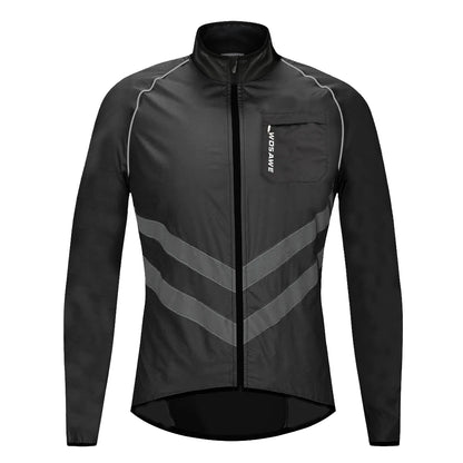 WOSAWE Ultralight Men's Cycling Windbreaker Reflective Jacket Windproof Bike Jacket Water Resistant MTB Road Bicycle Long Jersey