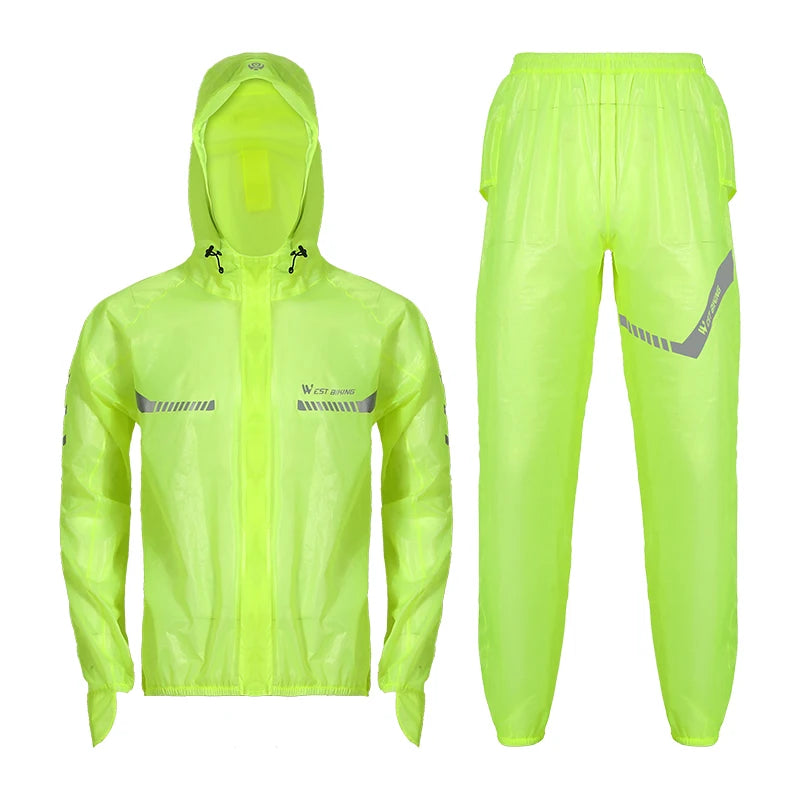 WEST BIKING Cycling Raincoat Waterproof Windproof Raincoat Reflective MTB Road Bike Cycling Jacket Pants Suit Men Women Clothes