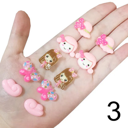 clip on earing girls children Pink jewelry child clip earrings Butterfly Shell Star flower ear clip for kids gift 5 Pairs