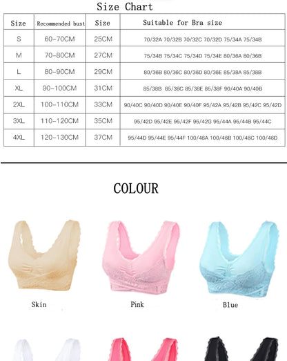 Women's Front Cross Buckle Lace Bra – Wire-Free, Full Coverage & Adjustable for Yoga & Everyday Wear