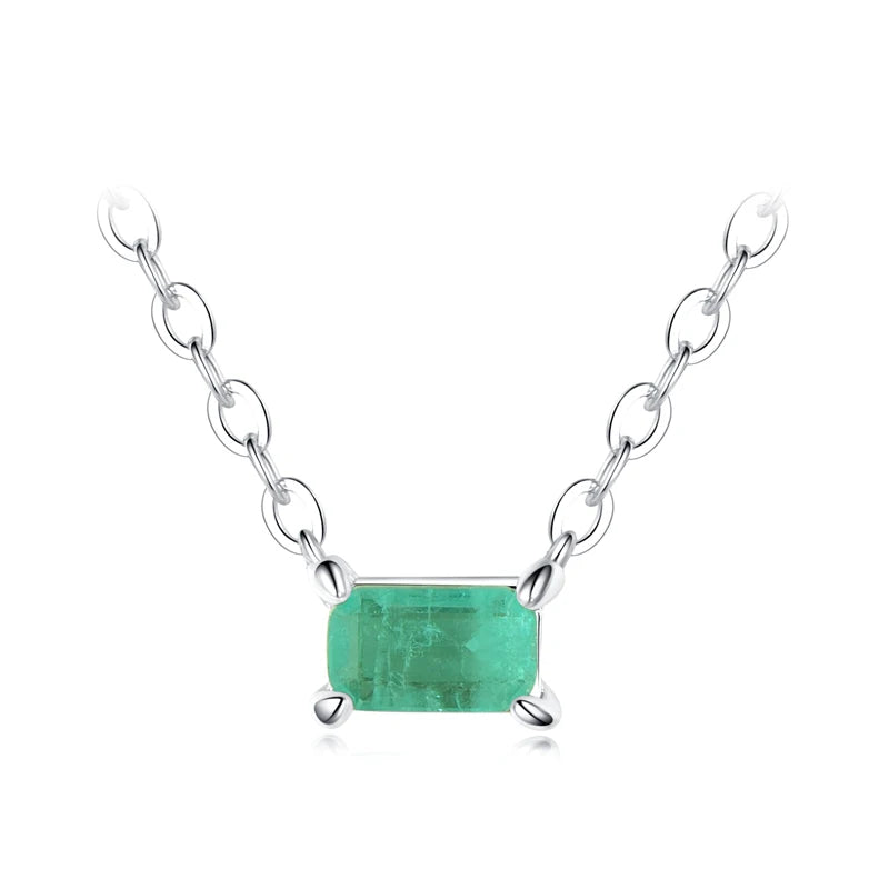 Modian Authentic 925 Sterling Silver Green Tourmaline Necklace Pendant for Women Fashion Bijoux Wedding Statement Jewelry Gifts