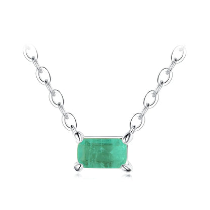 Modian Authentic 925 Sterling Silver Green Tourmaline Necklace Pendant for Women Fashion Bijoux Wedding Statement Jewelry Gifts