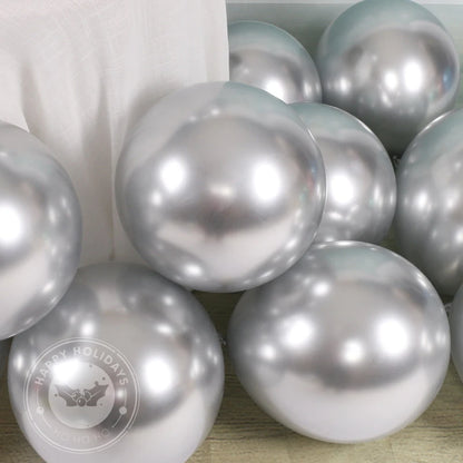 5-30pcs/lot Chrome Metal Balloon Large Latex Balloons Gold Silver Green Birthday Party Wedding Christmas Decor Helium Balloon