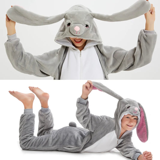 Adult Kids Kigurumi Unicorn Pajamas Cartoon Rabbit Costumes Pajamas For Women Unicornoio Sleepwear Winter Panda Lion Pig Onesies