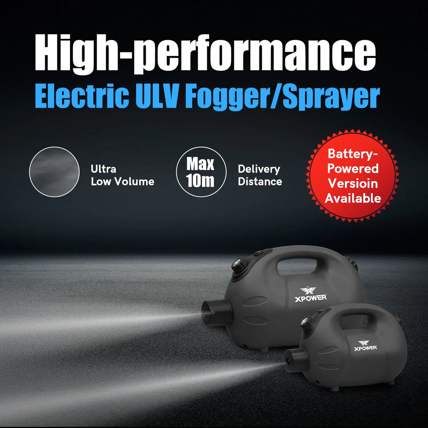 XPOWER Recharge ULV Cold Fogger Operated Electric Cold Automatic Fogger Machine Cordless Orchard Hand Held Eco Sprayer