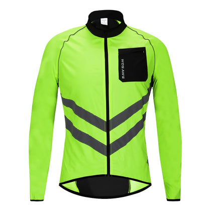 WOSAWE Ultralight Men's Cycling Windbreaker Reflective Jacket Windproof Bike Jacket Water Resistant MTB Road Bicycle Long Jersey