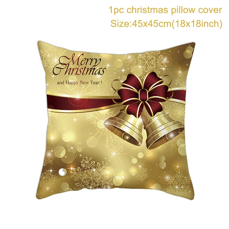 Christmas Cushion Cover Merry Christmas Decorations for Home 2025 Christmas Ornament Navidad Noel Xmas Gifts Happy New Year 2026