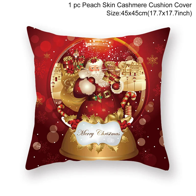 Christmas Cushion Cover Merry Christmas Decorations for Home 2025 Christmas Ornament Navidad Noel Xmas Gifts Happy New Year 2026